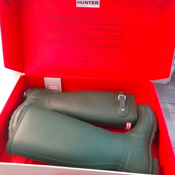 Hunter green rubber boots original tall - Picture 2 of 2